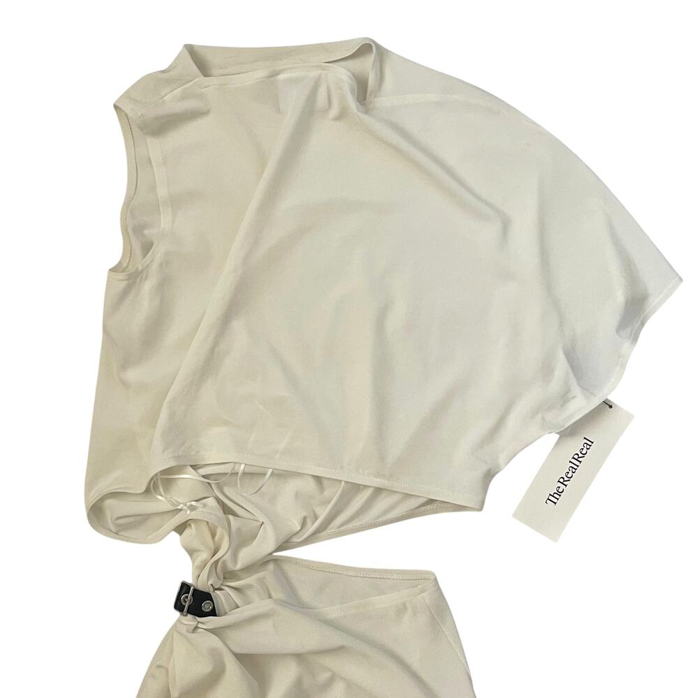 Courrèges Asymmetric Crepe Maxi Dress - White - Goddess - Luxury - Size XS - Picture 8 of 11